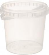 Відро POLIPLAST кругле з пластиковою ручкою (харчовий пластик) 1 л прозоре